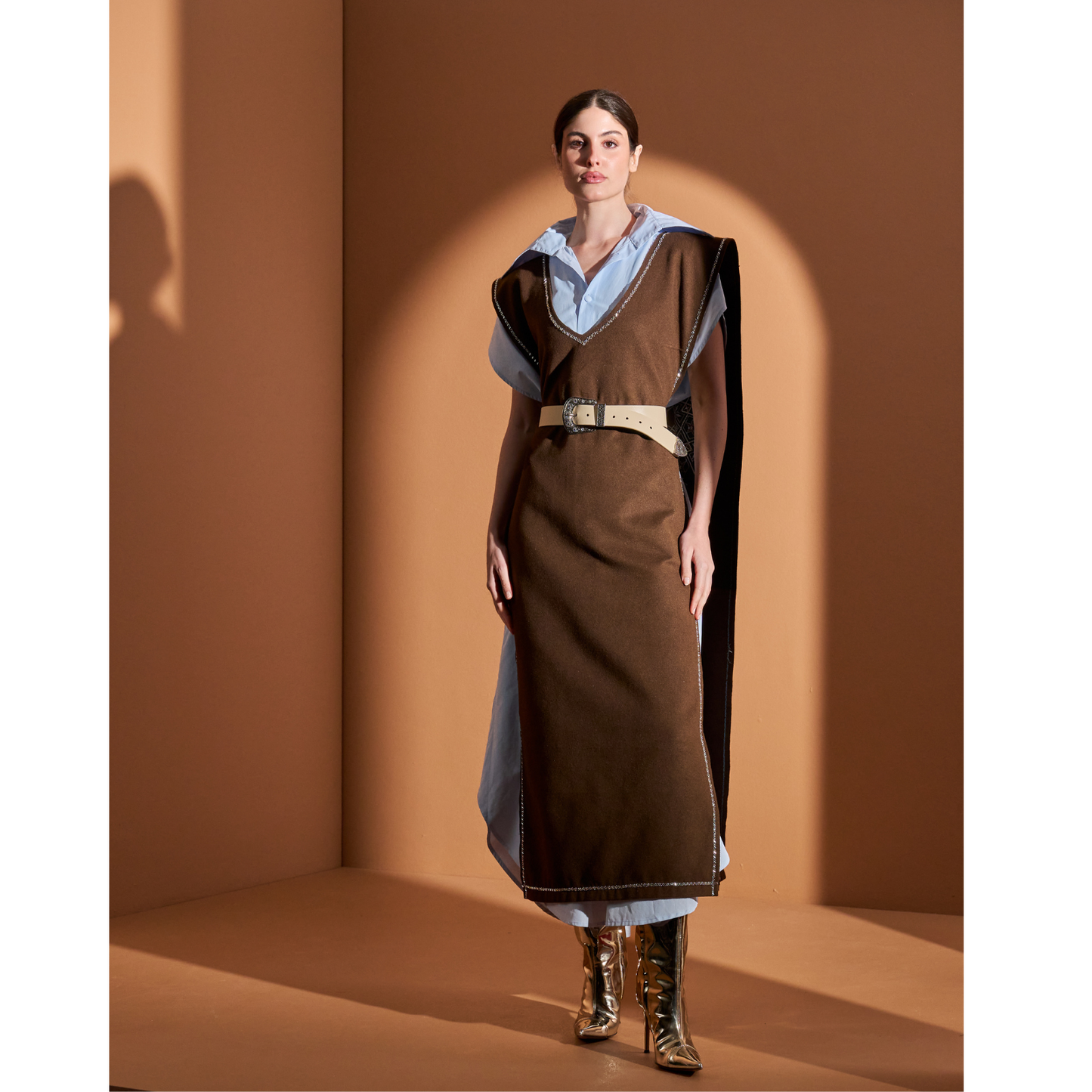 Look 9- Blue Brown (Hand Embroidered)