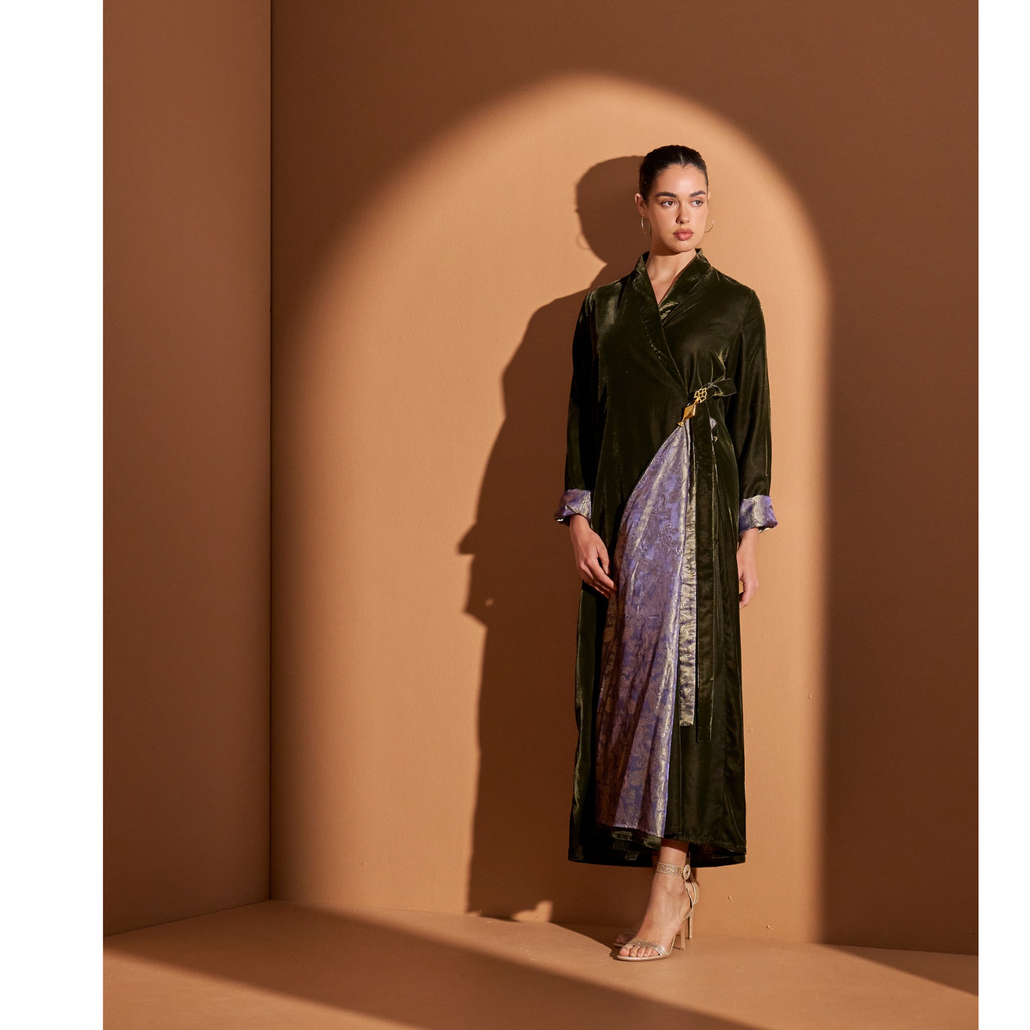 Look10 – Velvet Silk Wrap Dress
