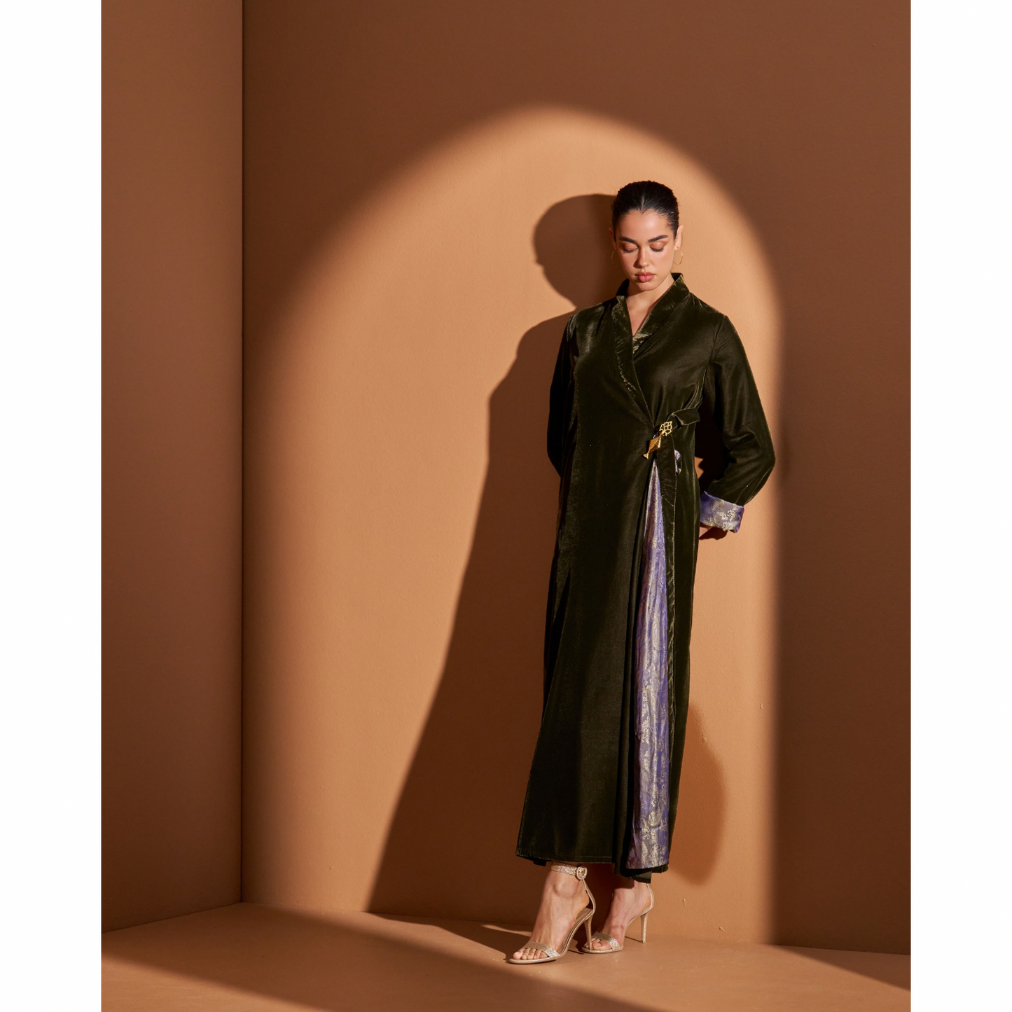 Look10 – Velvet Silk Wrap Dress
