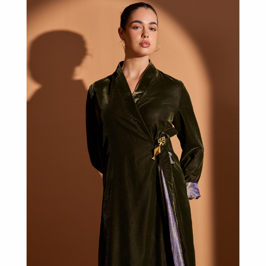 Look10 – Velvet Silk Wrap Dress