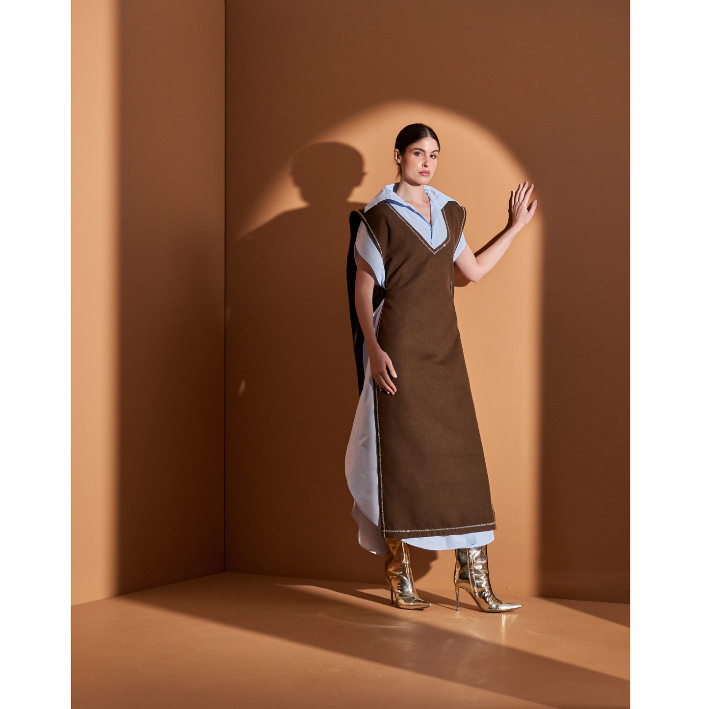 Look 9- Blue Brown (Hand Embroidered)