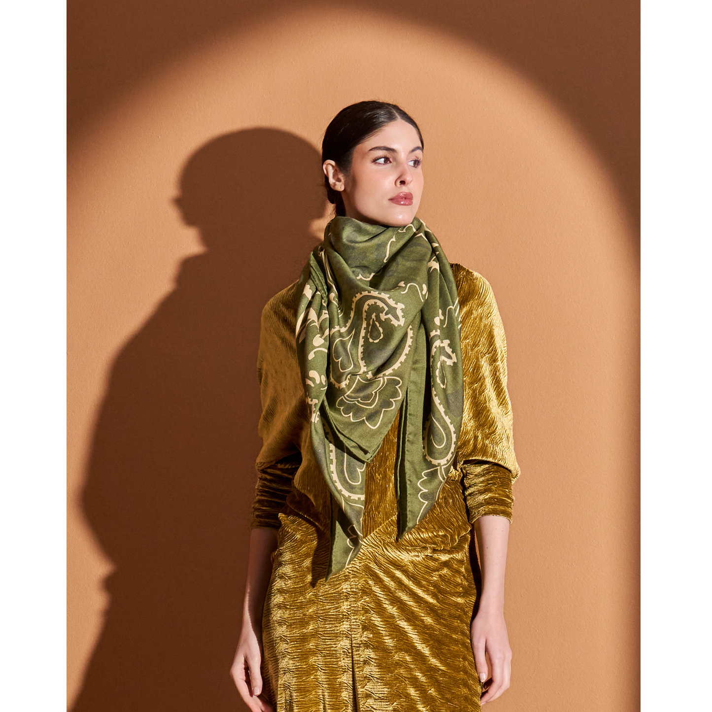 Nieline: Herstory Shawl- Olive
