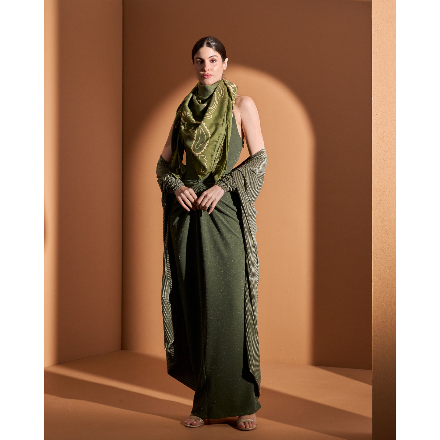 Nieline: Herstory Shawl- Olive
