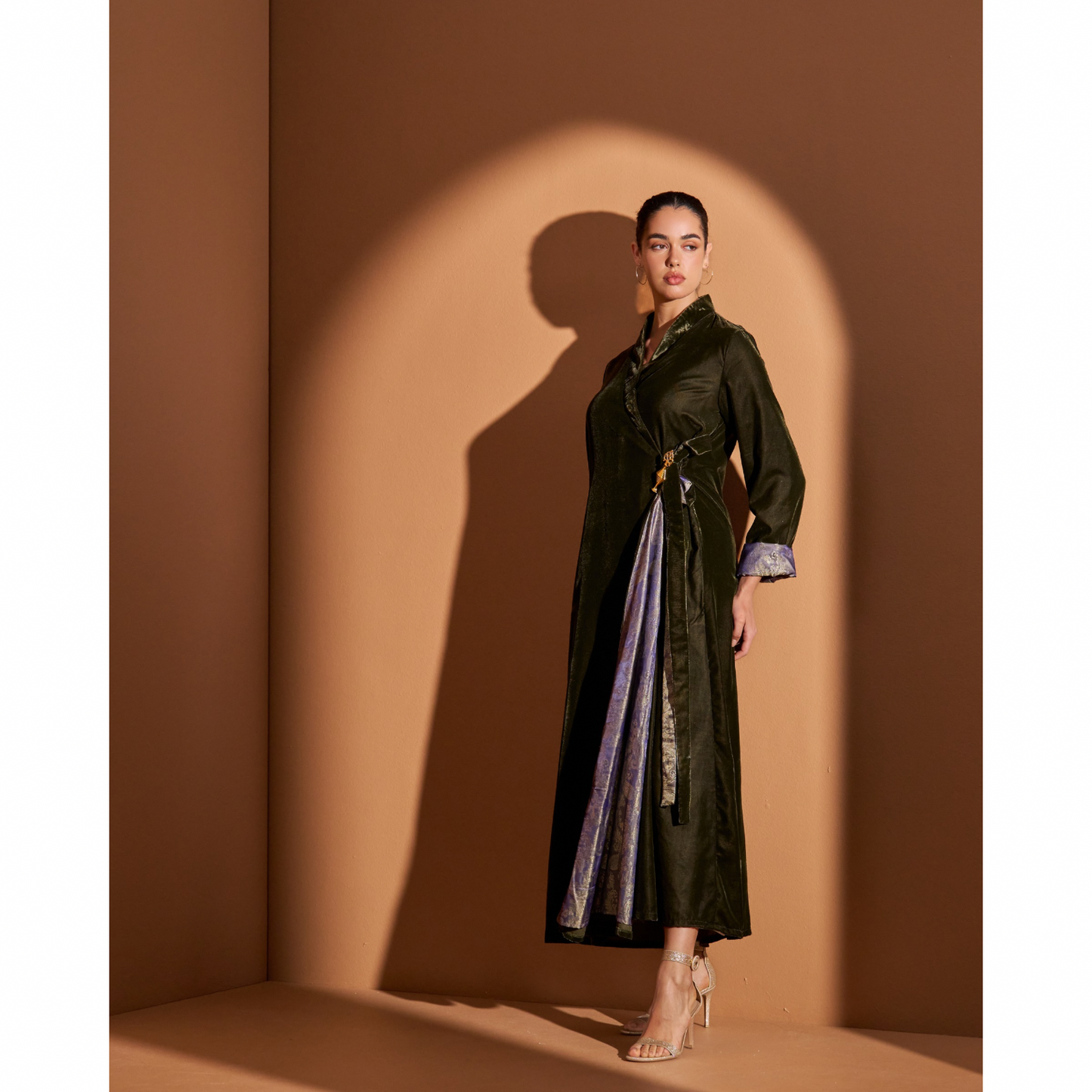 Look10 – Velvet Silk Wrap Dress