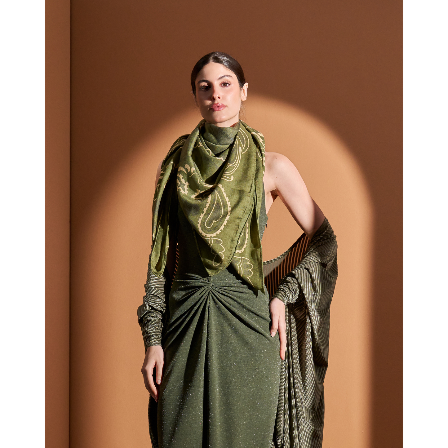 Nieline: Herstory Shawl- Olive