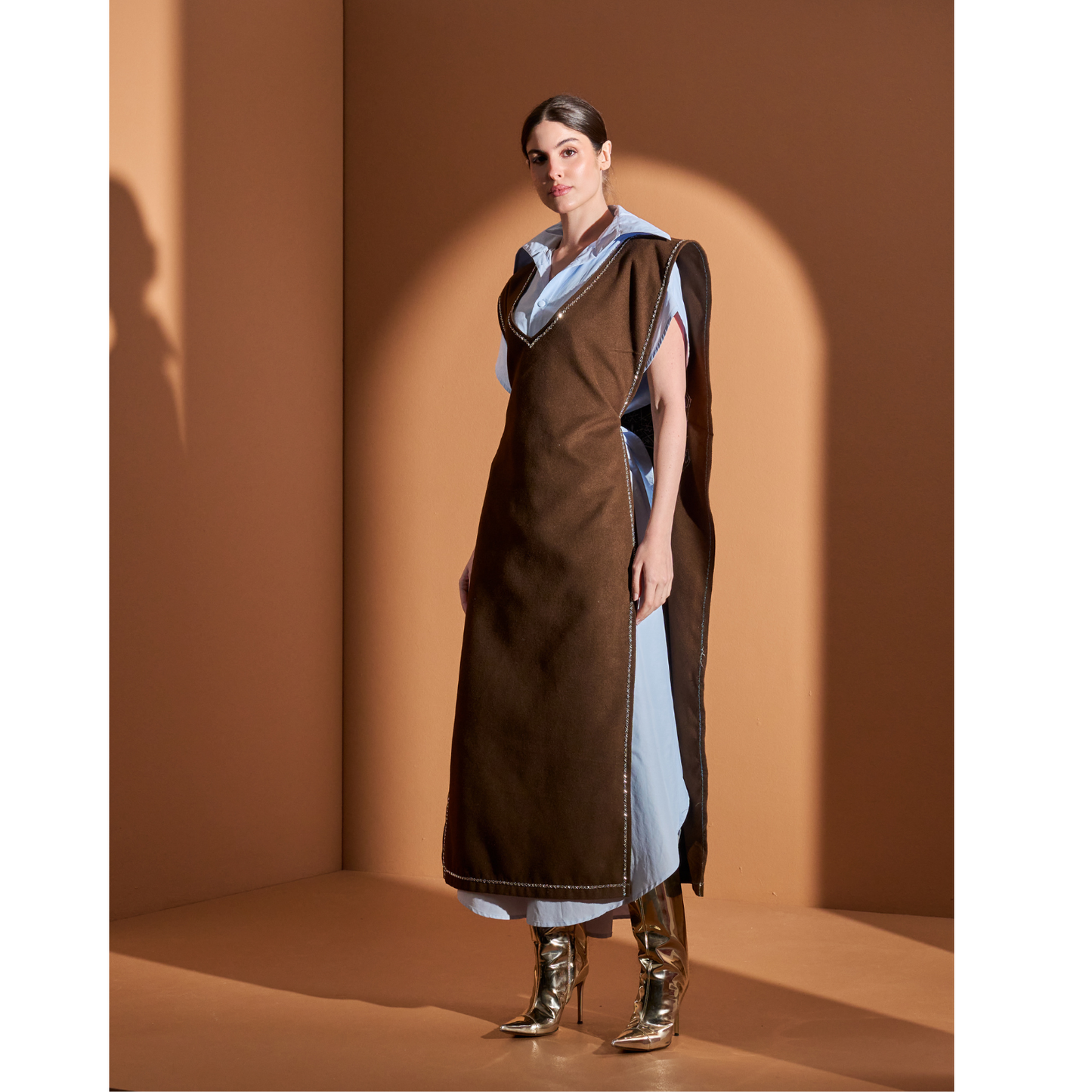 Look 9- Blue Brown (Hand Embroidered)