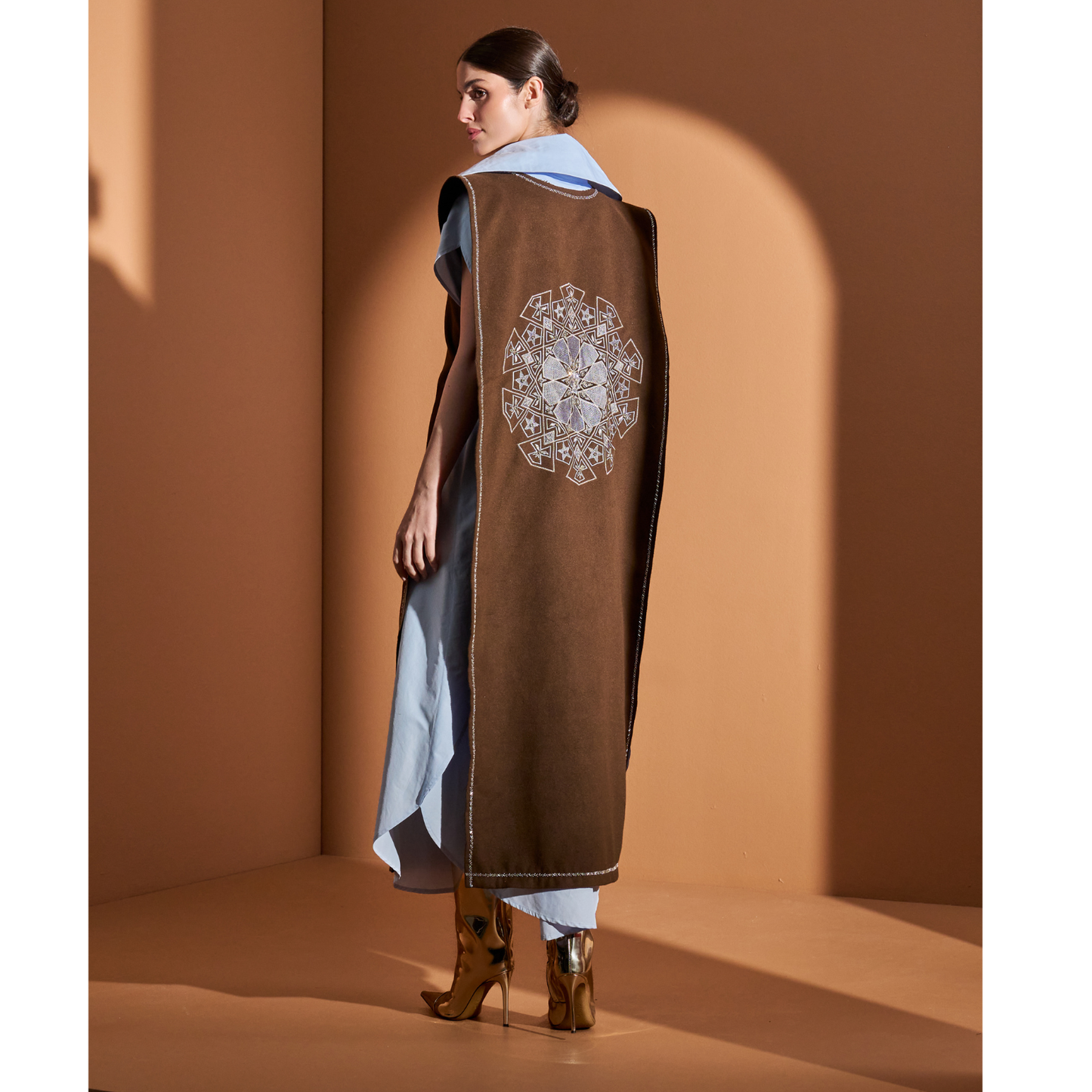Look 9- Blue Brown (Hand Embroidered)