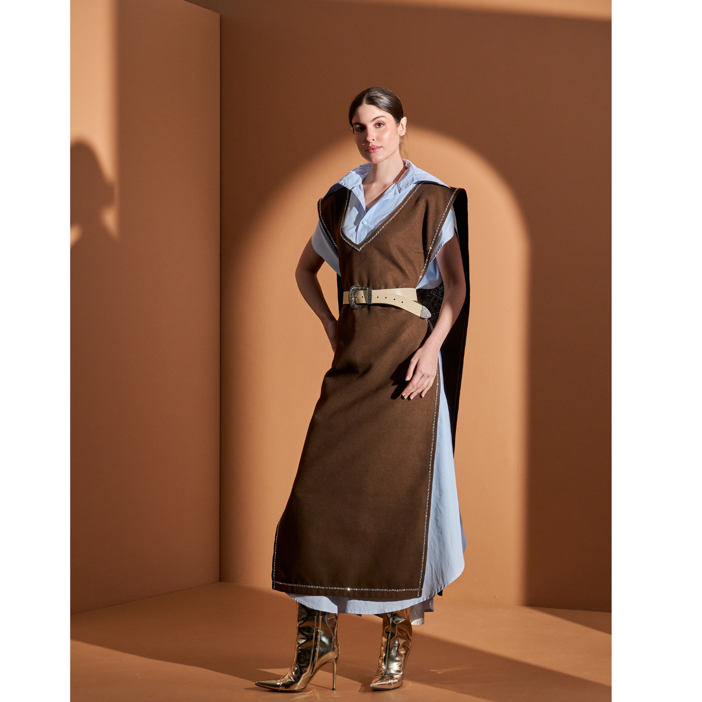 Look 9- Blue Brown (Hand Embroidered)